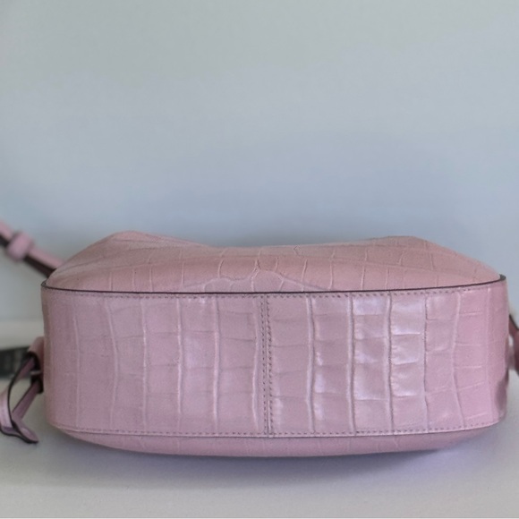 Kate Spade NWT Dumpling Croc Embossed Quartz Pink Crossbody Bag - Picture 4 of 12